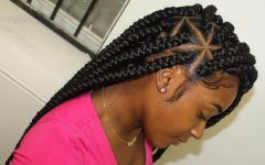 Angled Cornrows Hairstyles with Braided Parts