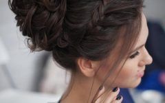 Messy Bun Prom Hairstyles with Long Side Pieces