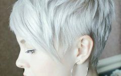 Choppy Blonde Pixie Hairstyles with Long Side Bangs