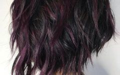 Short Shag Haircuts with Purple Highlights