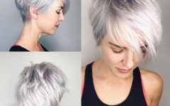 Asymmetrical Silver Pixie Hairstyles