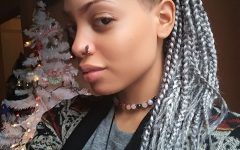Shaved Platinum Hairstyles with Micro Braids