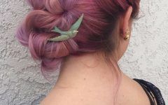 Pastel Colored Updo Hairstyles with Rope Twist