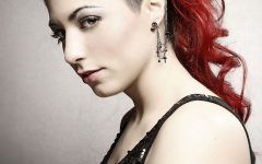 Vibrant Red Mohawk Updo Hairstyles