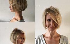 Messy Short Bob Hairstyles with Side-swept Fringes