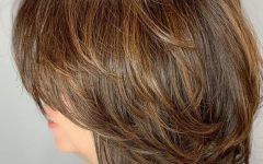 Feathered Golden Brown Bob Hairstyles