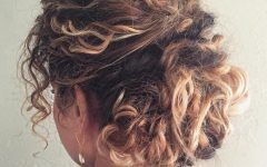 Elegant Messy Updo Hairstyles on Curly Hair