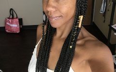 Simple Center-part Fulani Braids with a Forehead Bead