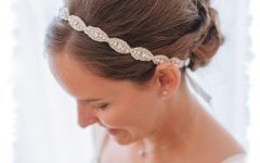High Updos with Jeweled Headband for Brides