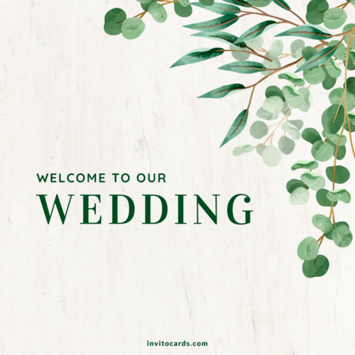 Green Leaves - Wedding Invitation Card