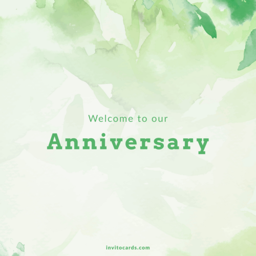 Green Watercolor - Anniversary Invitation