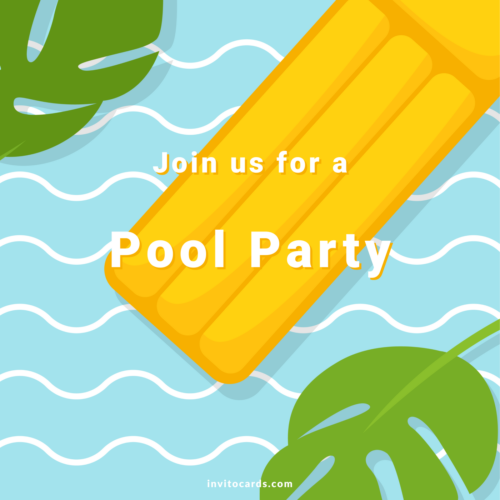 Pool - Party Invitation Card