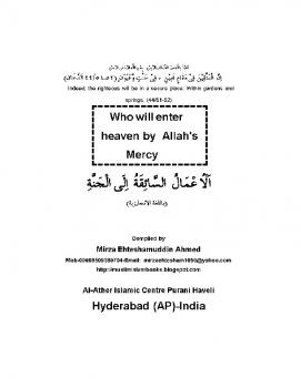 تنزيل وتحميل كتاِب Who will enter Heaven by Allah rsquo s Mercy pdf برابط مباشر مجاناً
