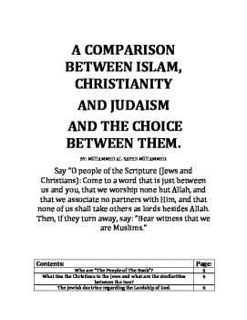تنزيل وتحميل كتاِب A Comparison between Islam Christianity and Judaism and the choice between them pdf برابط مباشر مجاناً 