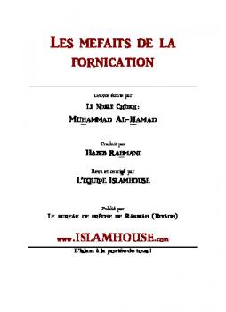 تنزيل وتحميل كتاِب Les m eacute faits de la fornication pdf برابط مباشر مجاناً 