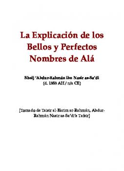 تنزيل وتحميل كتاِب La explicaci oacute n de los bellos y perfectos nombres de Al aacute pdf برابط مباشر مجاناً 