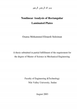 تنزيل وتحميل كتاِب master thesis entitled Nonlinear Analysis of Rectangular Laminated Plates pdf برابط مباشر مجاناً