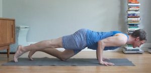 Chaturanga with a knee on the floor