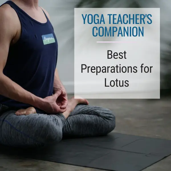 Yoga Teacher's Companion title card with Jason Crandell in Lotus pose, the title saying "Best Preparations for Lotus"