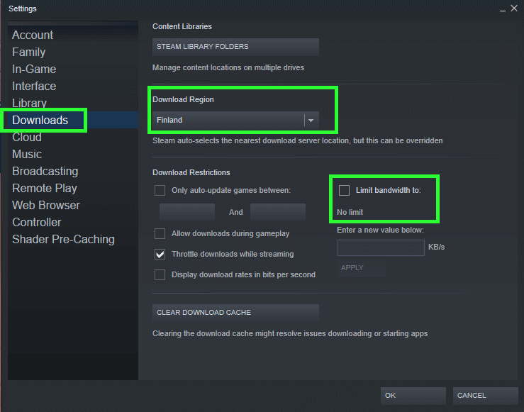how to increase download speed for games