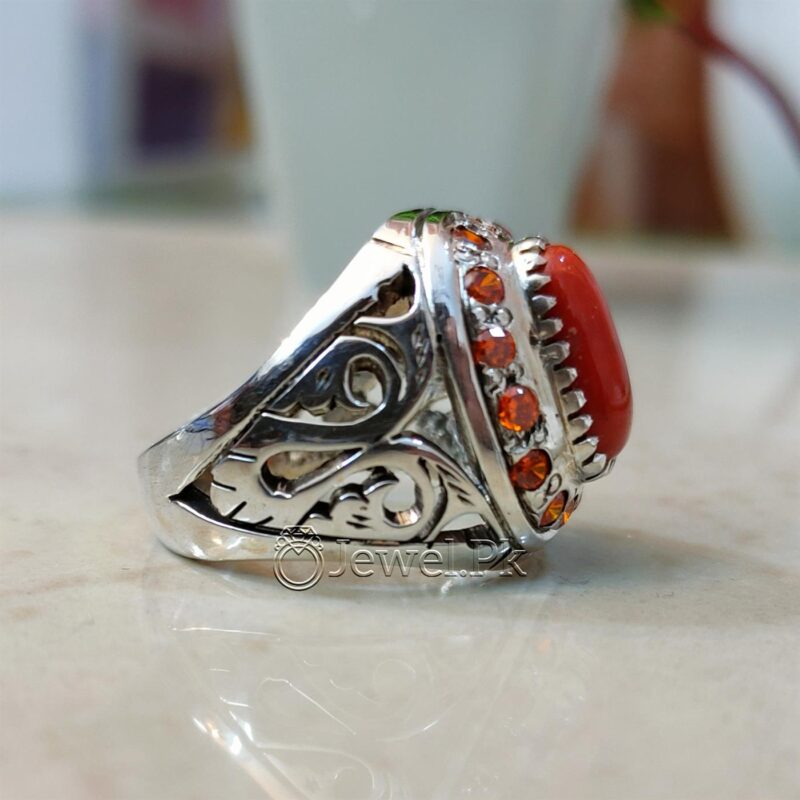 Natural Red Coral Marjaan Stone Marjan Ring Islamic Stone 13