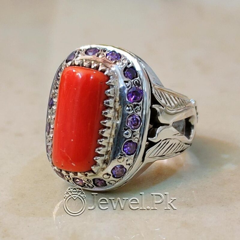 Natural Red Coral Marjaan Stone Marjan Ring Islamic Stone 26