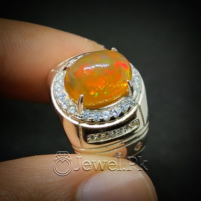 Natural Fire Opal Ring 5