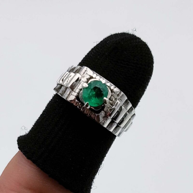 Natural Emerald Ring 925 Silver Luxury Ring Zamurd Rings 7
