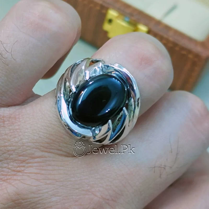 Natural Black Agate Ring 925 Silver Chandi Black Aqeeq Aqiq Rings for men women 10 result