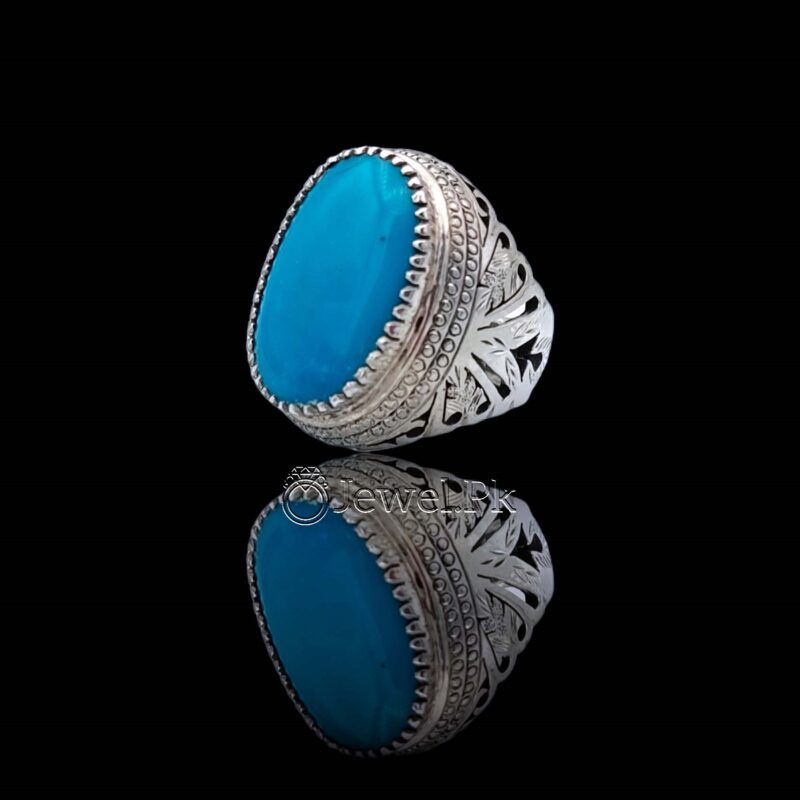 Natural Turquoise Ring 925 Silver Nishaburi Feroza Nishapur Turquoise Chaandi Rings 2