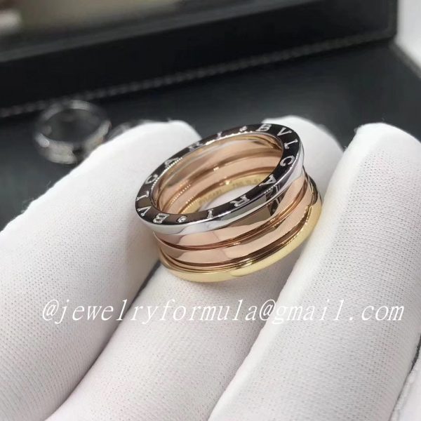 Customized Jewelry:Bvlgari B.zero1 four-band ring in 18 kt rose, white and yellow gold