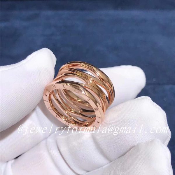 Customized Jewelry:Bvlgari B.Zero1 Zaha Hadid 18ct Pink Gold Four Band Ring