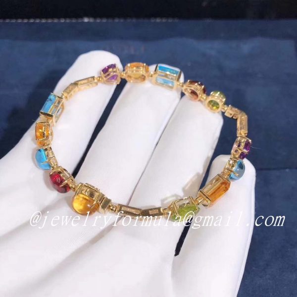 Customized Jewelry:Bvlgari 18k Yellow Gold Multi Gems Allegra Bracelet