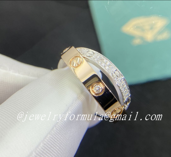 Customized Jewelry:18K Gold Cartie Love Ring Diamond-paved – B4094600