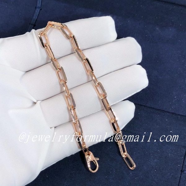 Customized Jewelry:Cartier 18K Pink Gold Santos De Chain Bracelet