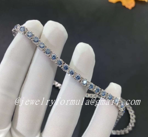 Customized Jewelry:Cartier Essential Lines Bracelet 18K White Gold Sapphires N6712417