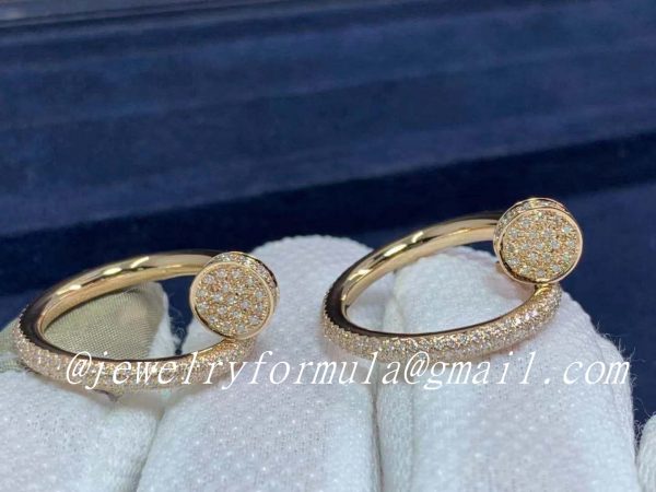 Customized Jewelry:Cartier Juste un Clou Ring in 18k Rose Gold with Diamonds N4748600