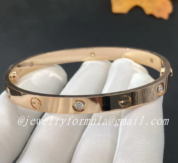 Customized Jewelry:Cartier Love Bracelet 6 Diamonds 18K Yellow Gold B6035917-Retro Version