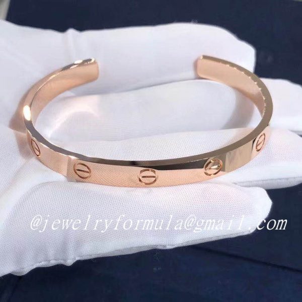 Customized Jewelry：18K Pink Gold Cartier Open Cuff Love Bracelet B6032617