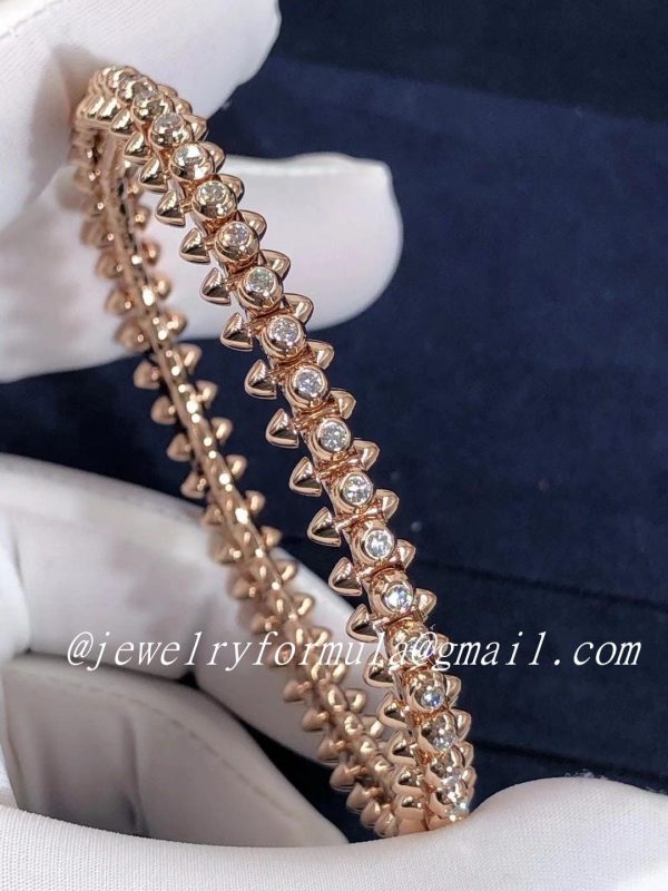 Customized Jewelry：18K Pink Gold Clash De Cartier Diamond Bracelet N6715017