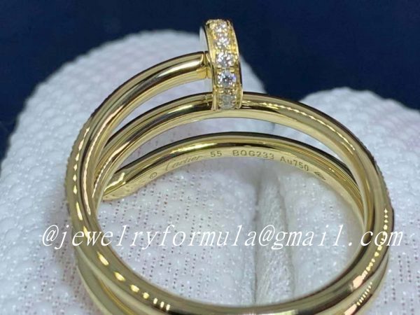 Customized Jewelry:18K Yellow Gold Full Pave Diamond Juste Un Clou Ring B4211900