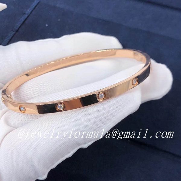 Customized Jewelry：Cartier Love Bracelet Small Model 18K Pink Gold With 10 Diamonds B6047917