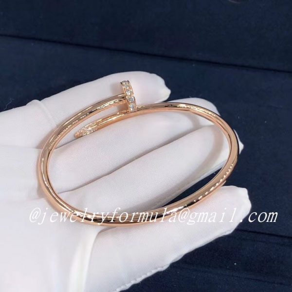 Customized Jewelry：Classic Cartier Juste Un Clou Nail Bracelet 18K Rose Gold With 32 Diamonds B6048517