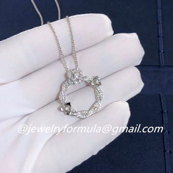 Customized Jewelry:Custom Made Piaget 18k White Gold Diamond Pendant G33U0091
