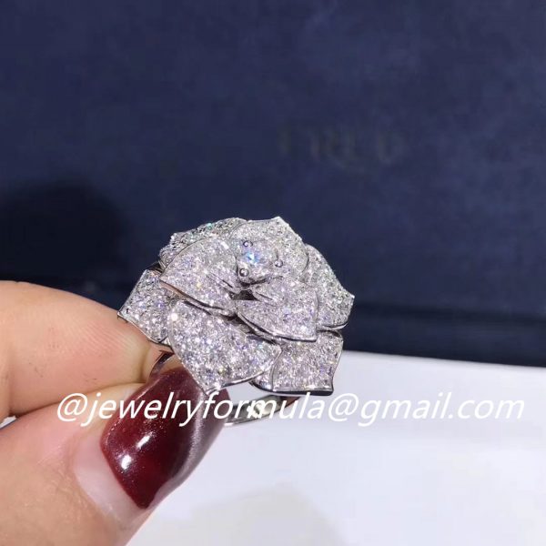 Customized Jewelry:Custom Made Piaget 18k White Gold with 112 Diamonds 2.38ct Rose Ring G34U6800