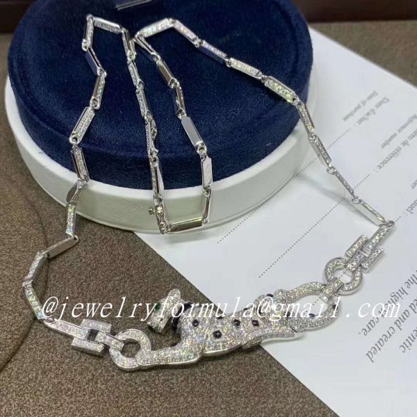 Customized Jewelry:Panthere de Cartier Necklace 18k White Gold Set with 469 Diamonds N7048700
