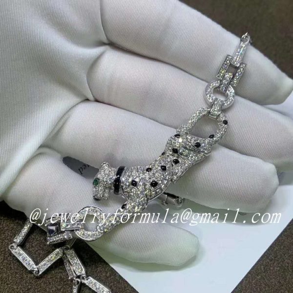 Customized Jewelry:Panthere de Cartier Necklace 18k White Gold Set with 469 Diamonds N7048700