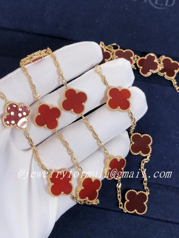 Customized Jewelry18K Gold Van Cleef Vintage Alhambra bracelet Gold & Carnelian 5 Motifs Selfridges Edition VCARP0QS00
