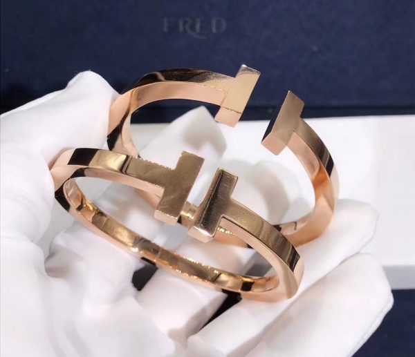 Customized Jewelry18K Pink Gold Tiffany T Square Bracelet