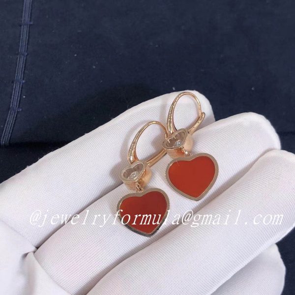 Customized Jewelry18k Gold Chopard Happy Hearts Earrings Gems and Diamond
